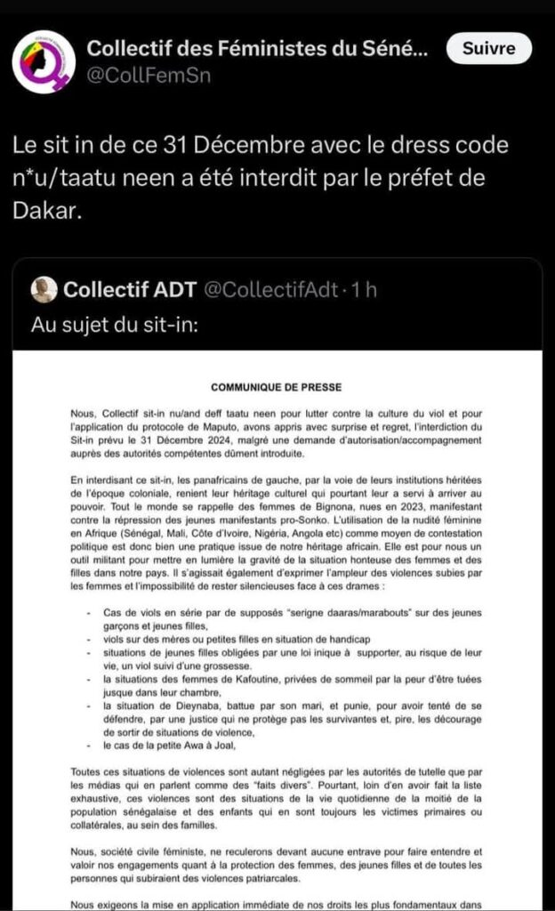 Sénégal : marche interdite.