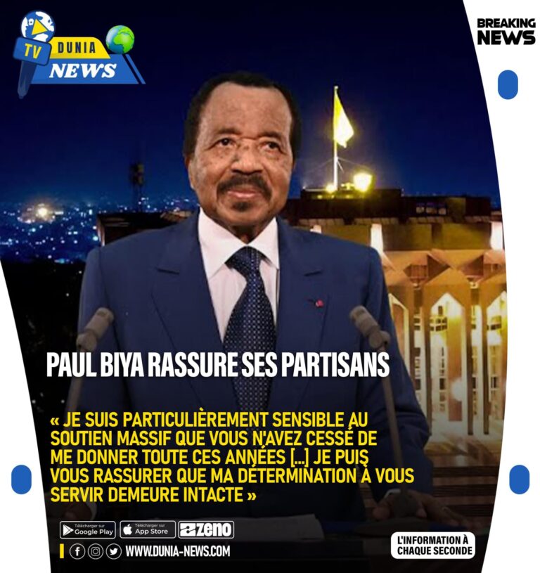 Cameroun/Présidentielles 2025: Paul Biya rassure ses partisans