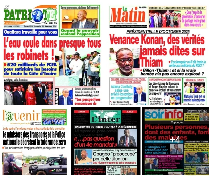 Côte d'Ivoire / Revue des Titres : " Ouattara travaille pour vous.‎