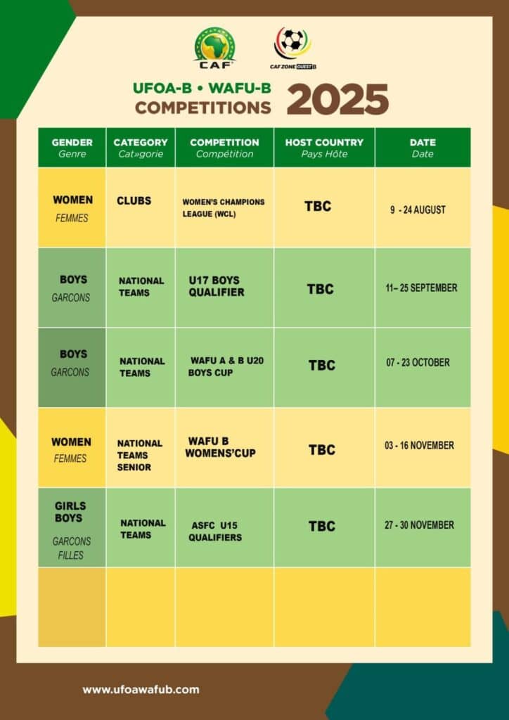 UFOA-B 2025 : découvrez le calendrier des compétitions.