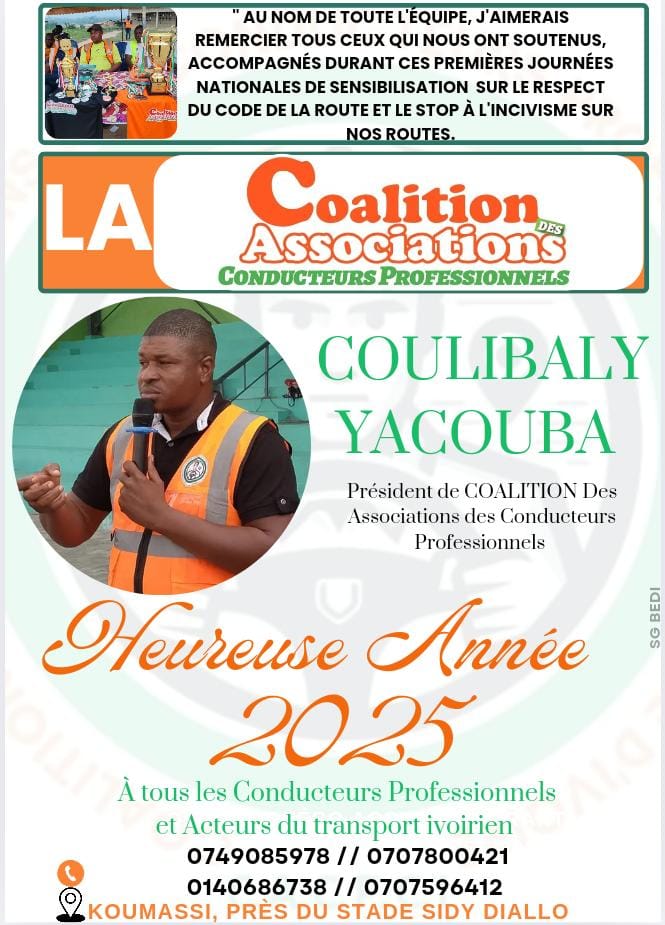 Côte d'Ivoire / Secteur Transports : Les machinistes souhaitent les vœux de prospérité.