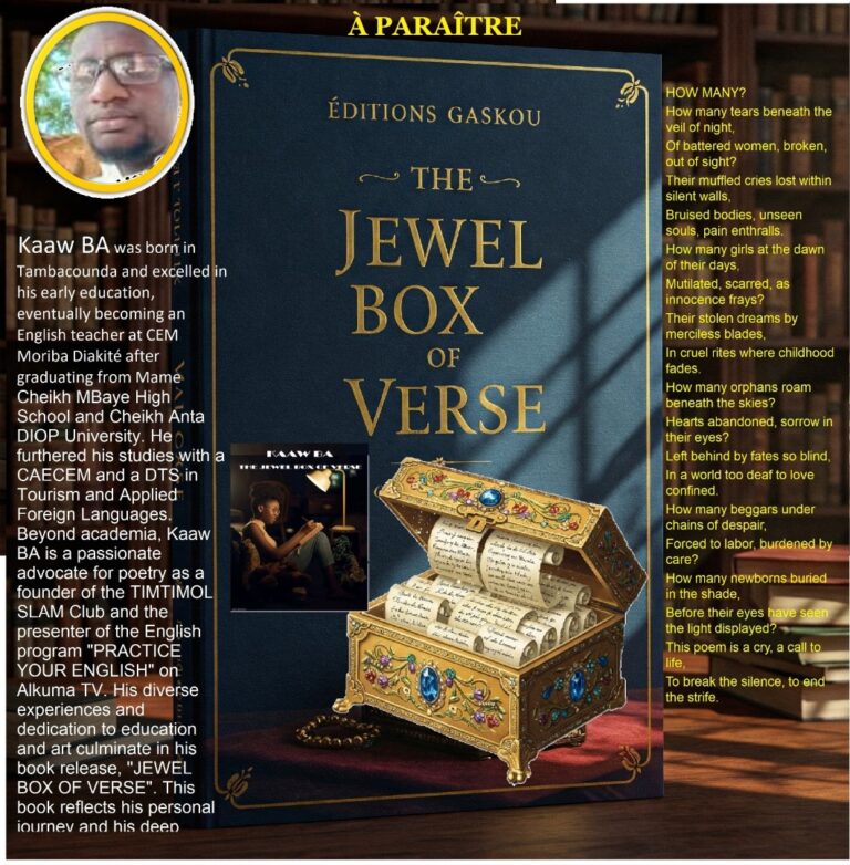 Littérature/Hamady Ba dit Kaaw Ba présente son œuvre " Jewel Box of Verse"