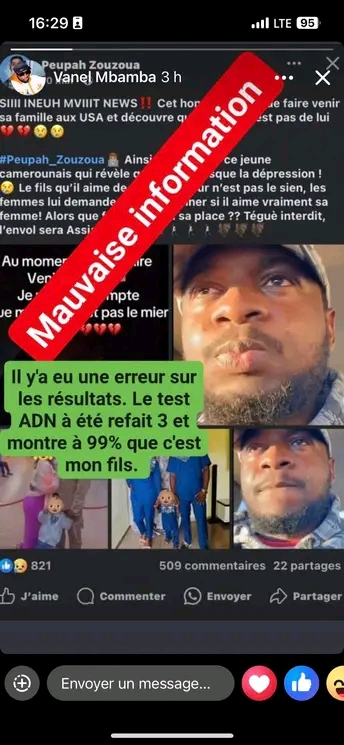 USA/Cemeroun : Affaire Vanel Mamba _ une mise en scène sur la paternité qui tourne au scandale