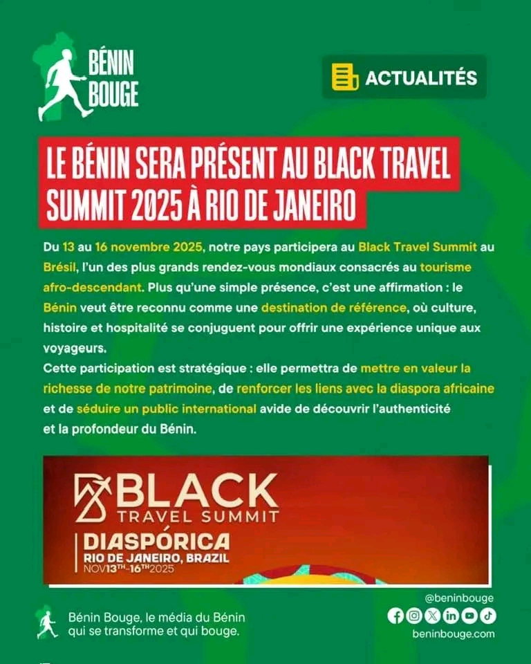 Bénin / Tourisme : le Bénin valorise sa destination au Brésil lors du Black Travel Summit 2025