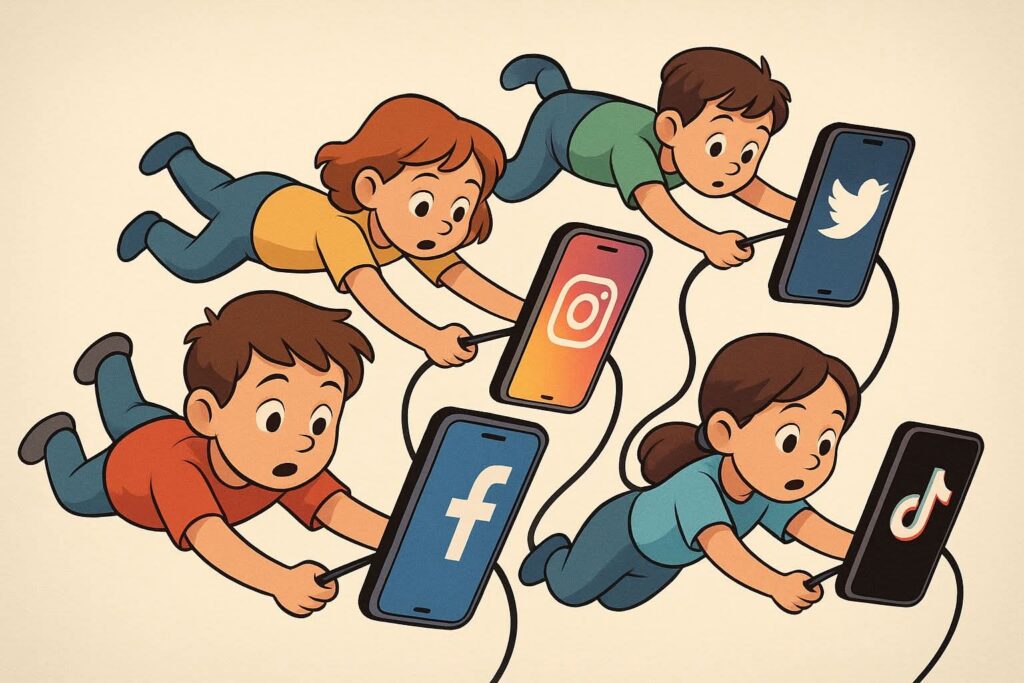 France : un rapport parlementaire propose d’interdire les réseaux sociaux aux moins de 15 ans et d’instaurer un couvre-feu numérique