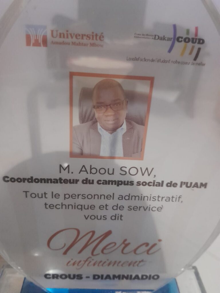 Université Amadou Mahtar Mbow : Le personnel du CROUS rend hommage à Abou Sow, coordonnateur du campus social