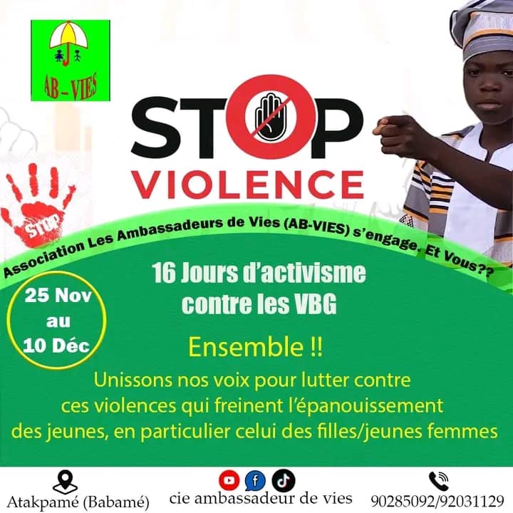 16 jours d’activisme : AB-VIES renforce la mobilisation contre les violences faites aux filles et jeunes femmes