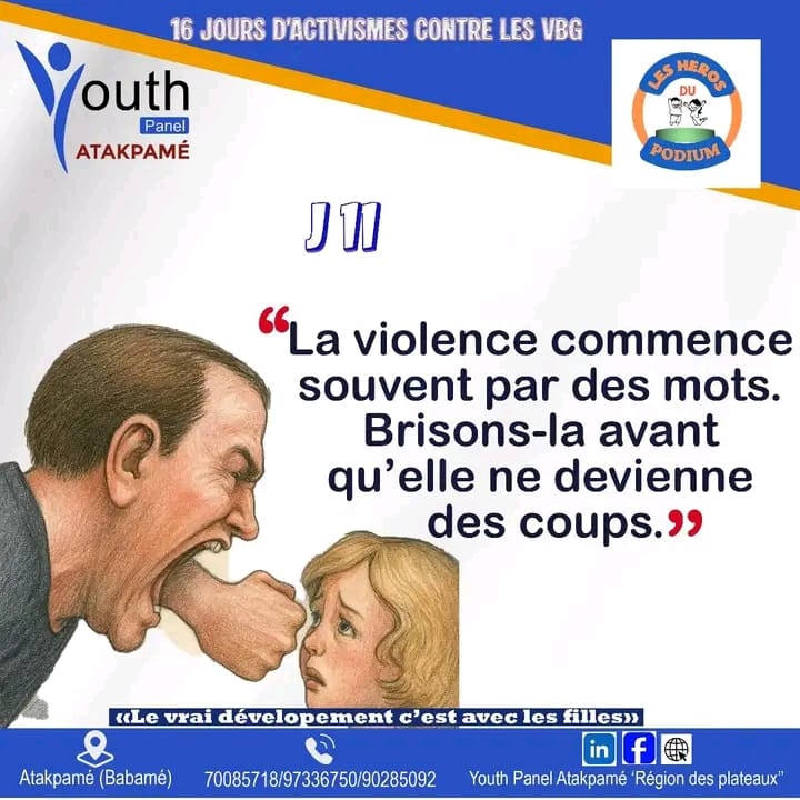 J11 des 16 jours d’activisme contre les VBG : Briser le cycle dès les premiers signes