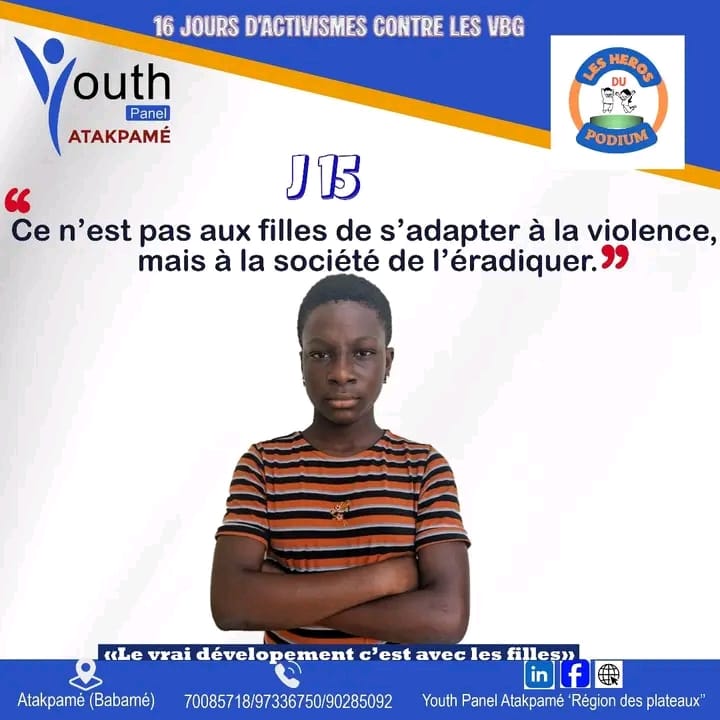 J15 – 16 jours d’activisme contre les VBG :À Atakpamé, la voix des jeunes résonne pour protéger les filles et défendre leurs droits