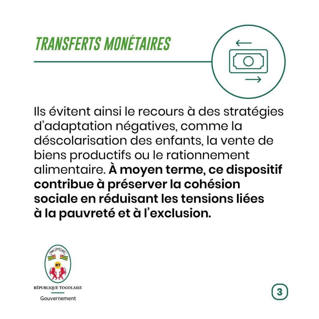 🇹🇬 Togo : Le Gouvernement Lance un Vaste Programme de Transferts Monétaires pour Plus de 700 000 Ménages Vulnérables