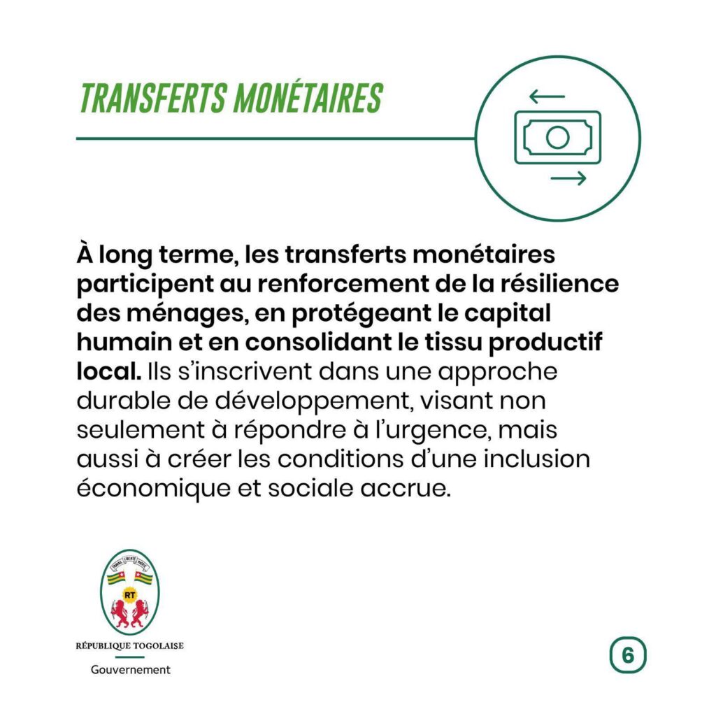 🇹🇬 Togo : Le Gouvernement Lance un Vaste Programme de Transferts Monétaires pour Plus de 700 000 Ménages Vulnérables
