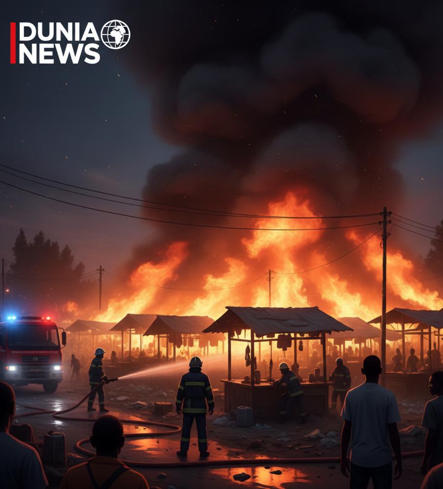 ALERTE INFO : Grave incendie en cours au marché d’Enta