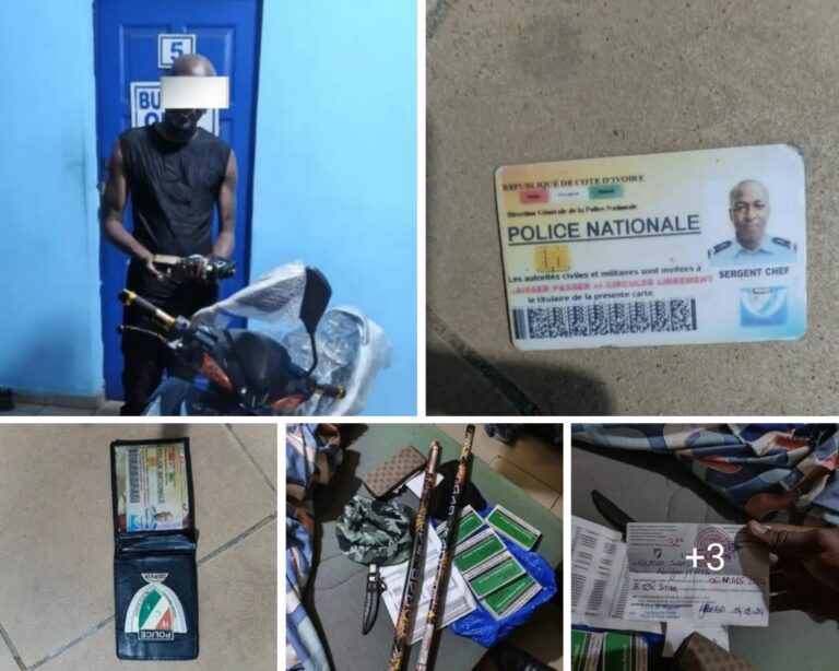 Côte d’Ivoire : Interpellation d’un faux policier à Abobo dans le cadre de l’opération Épervier XI Côte d’Ivoire : Interpellation d’un faux policier à Abobo dans le cadre de l’opération Épervier XI
