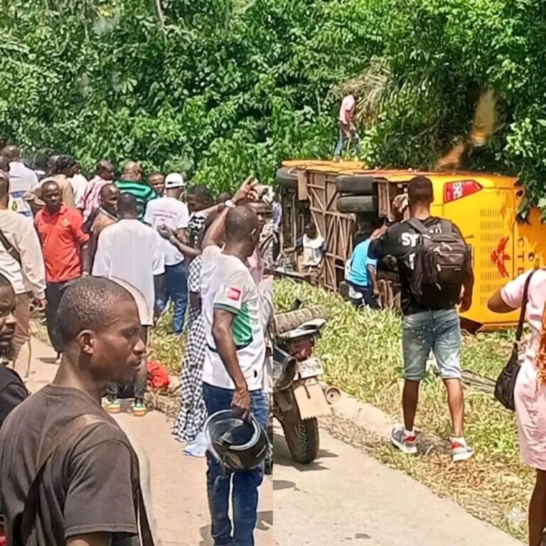 Côte d’Ivoire / Elibou : Un véhicule de transport fait une sortie de route.