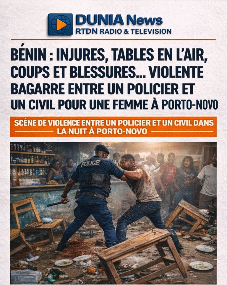Bénin : injures, tables en l’air, coups et blessures… violente bagarre entre un policier et un civil pour une femme à Porto-Novo.