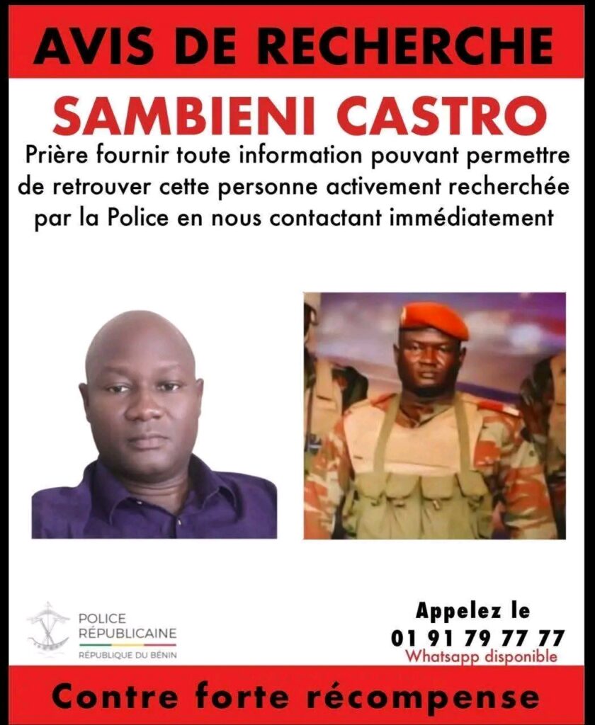 Bénin : avis de recherche après la tentative de coup d’État du 7 décembre, 20 millions FCFA de récompense.