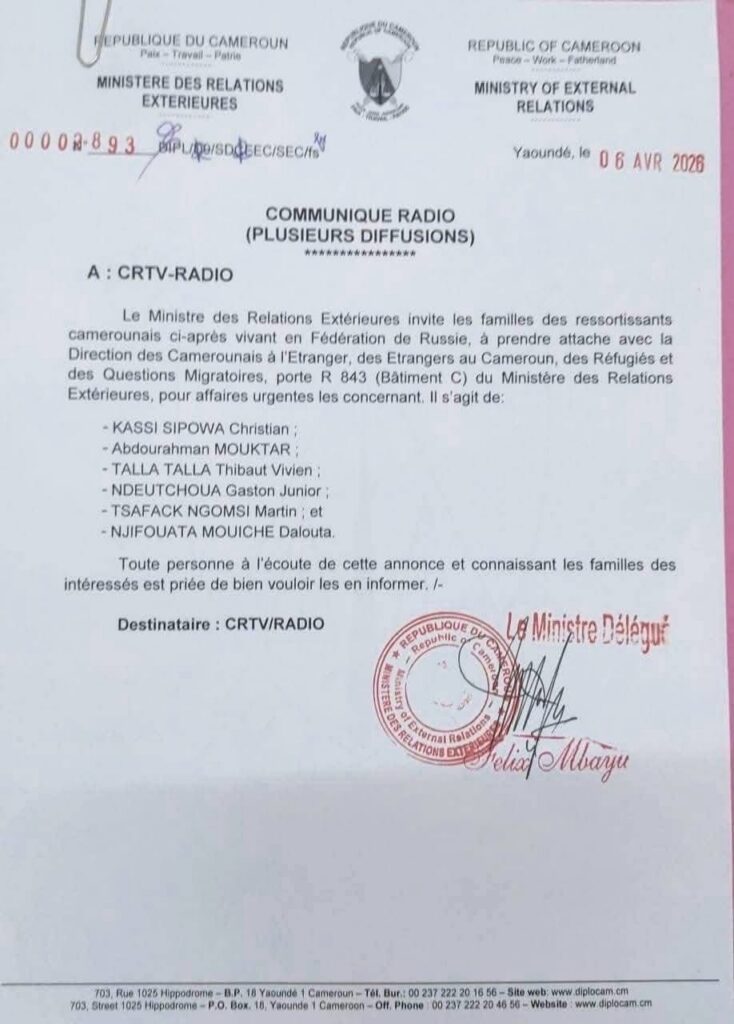 🇨🇲 Cameroun – Russie | 16 Camerounais tués en Ukraine, Yaoundé confirme officiellement