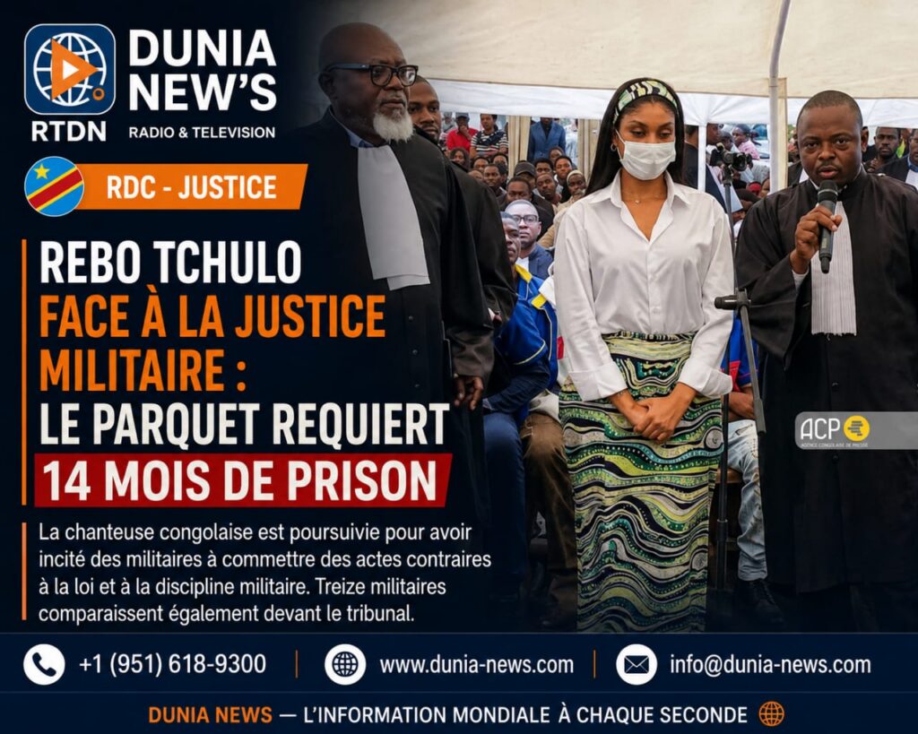 Rebo Tchulo face à la justice militaire : un procès qui secoue la RDC, le parquet requiert 14 mois de prison