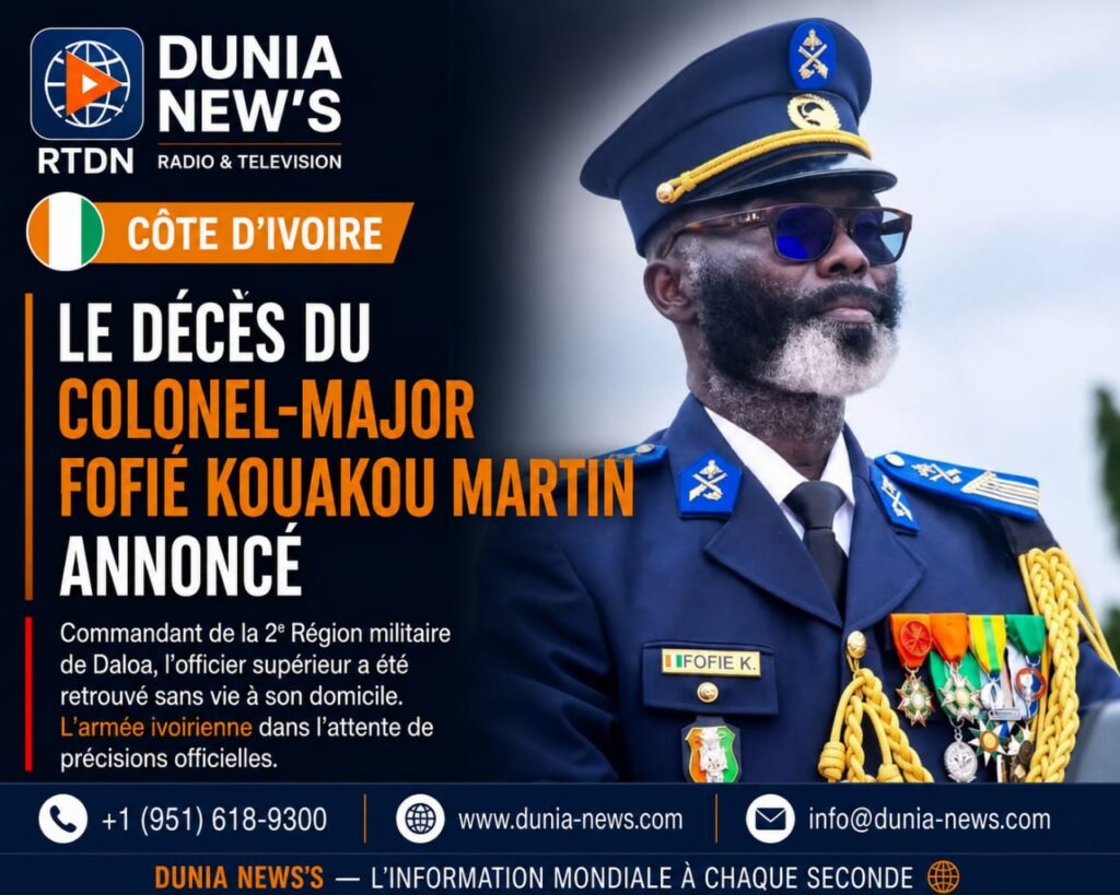 Côte d'Ivoire : Le décès du Colonel-major Fofié Kouakou Martin annoncé, l'armée ivoirienne dans l'attente de précisions officielles