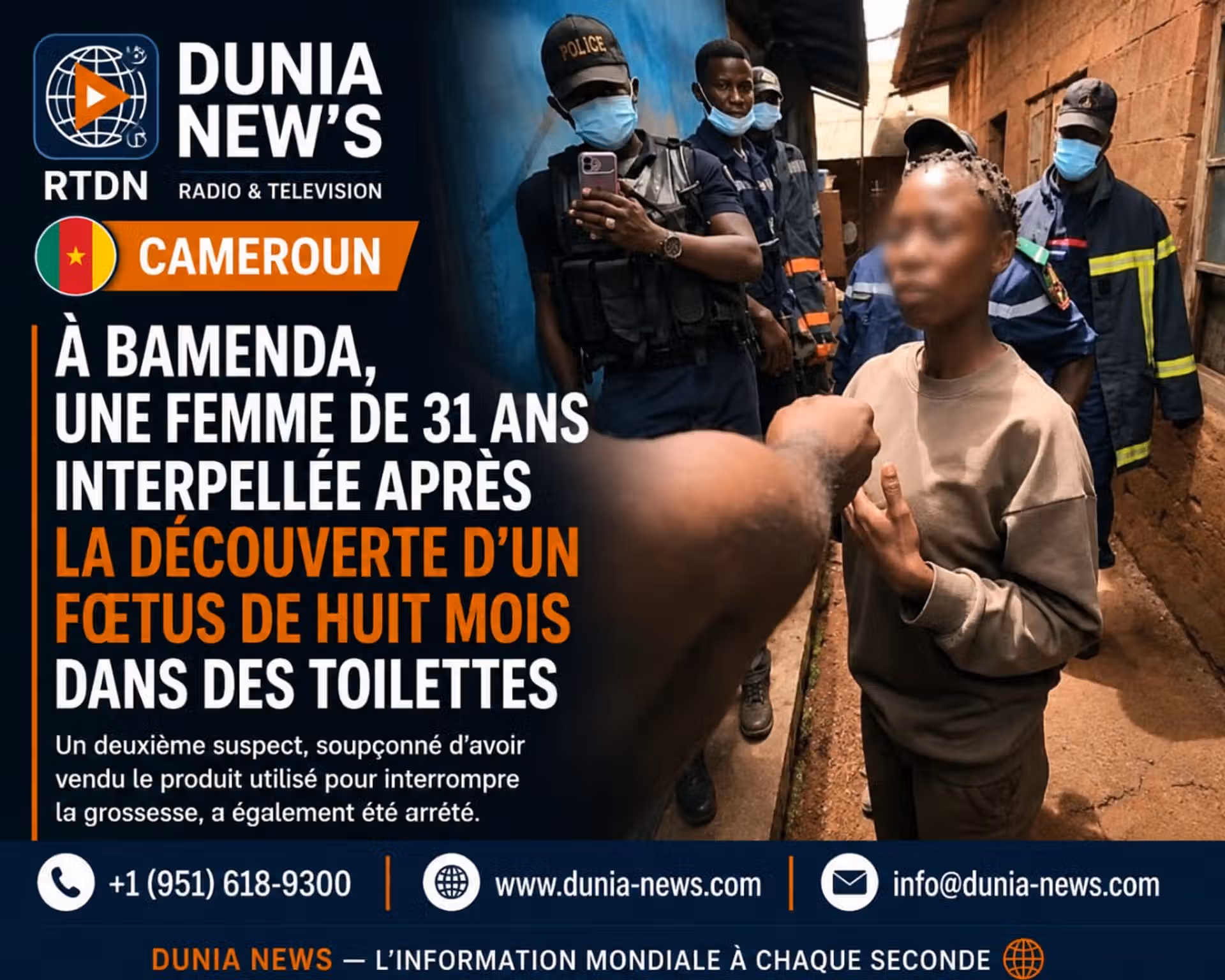 Cameroun : à Bamenda, une femme de 31 ans interpellée après la découverte d’un fœtus de huit mois dans des toilettes