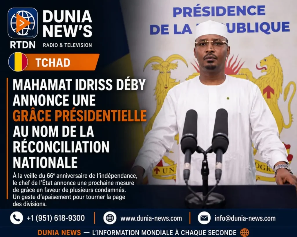 Tchad : Mahamat Idriss Déby annonce une grâce présidentielle au nom de la réconciliation nationale