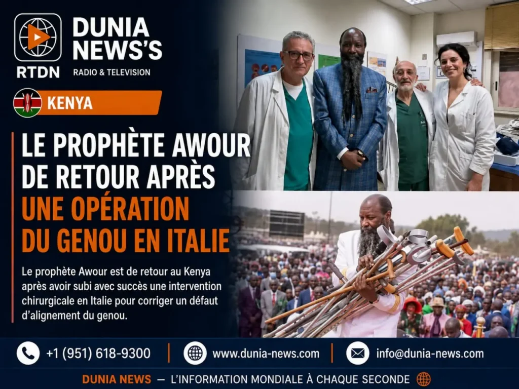 Kenya : Le prophète Awour de retour après une opération du genou en Italie