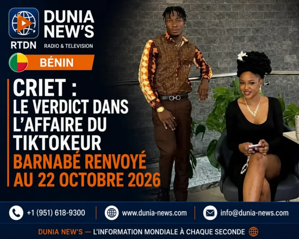 CRIET : le verdict dans l’affaire du TikTokeur Barnabé renvoyé au 22 octobre 2026