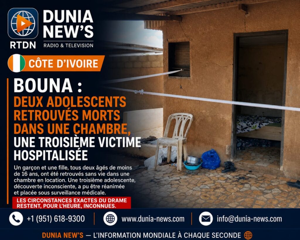 Bouna : Deux adolescents retrouvés morts dans une chambre, une troisième victime hospitalisée