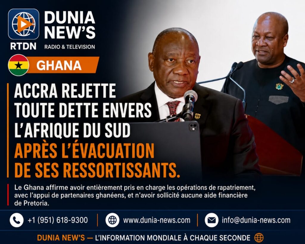 Ghana : Accra rejette toute dette envers l’Afrique du Sud après l’évacuation de ses ressortissants