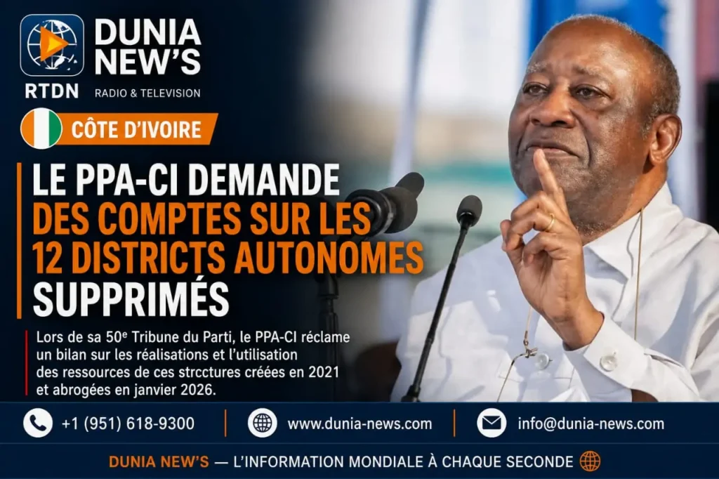 Côte d’Ivoire : Le PPA-CI demande des comptes sur les 12 districts autonomes supprimés