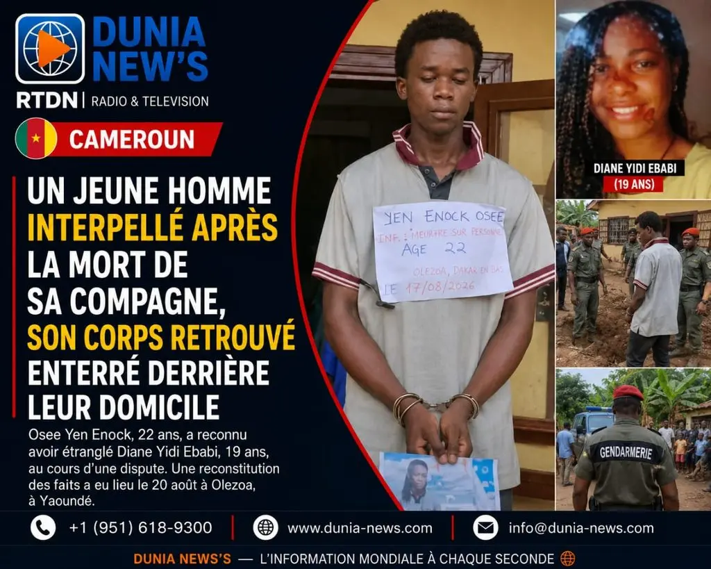 Cameroun : un jeune homme interpellé après la mort de sa compagne, son corps retrouvé enterré derrière leur domicile