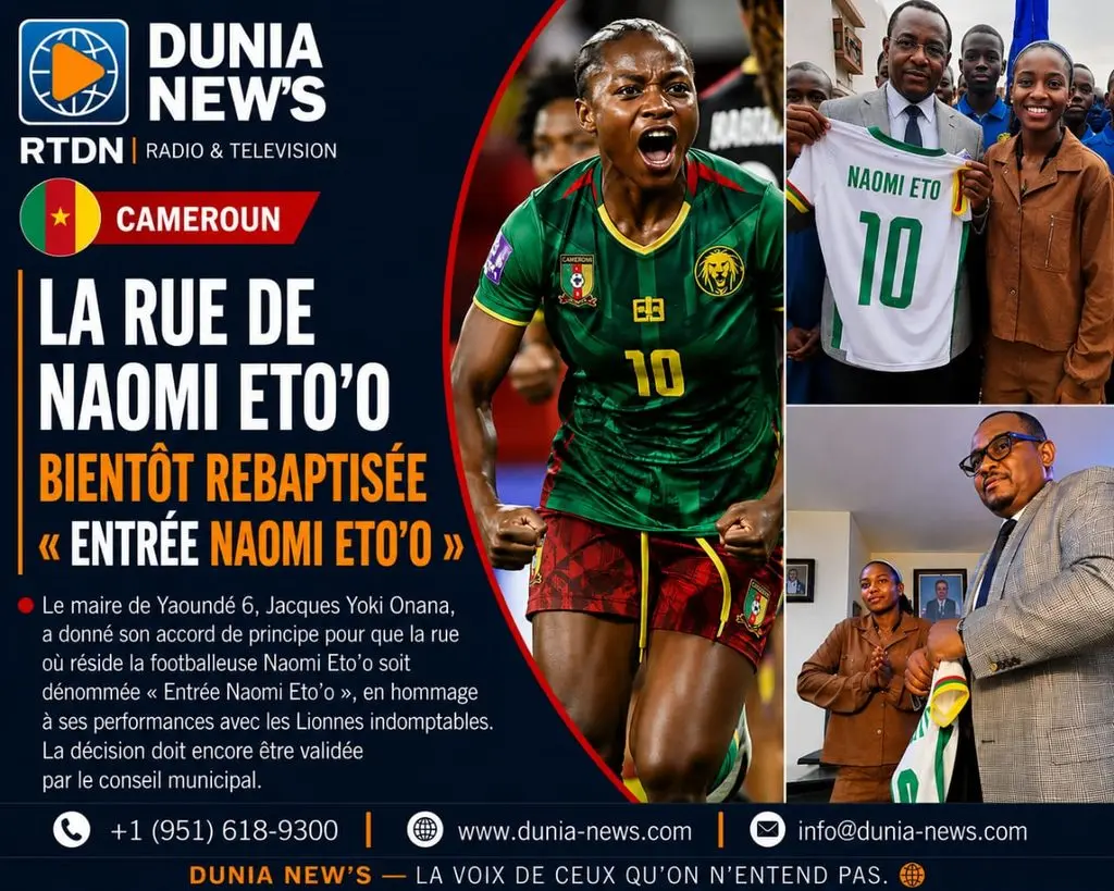 🇨🇲⚽ Cameroun : la rue de Naomi Eto’o bientôt rebaptisée « Entrée Naomi Eto’o »