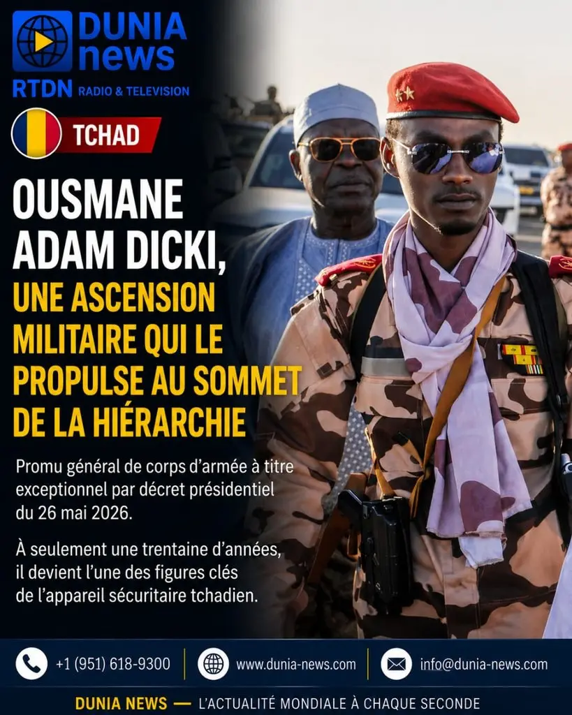 TCHAD : OUSMANE ADAM DICKI, UNE ASCENSION MILITAIRE QUI LE PROPULSE AU SOMMET DE LA HIÉRARCHIE
