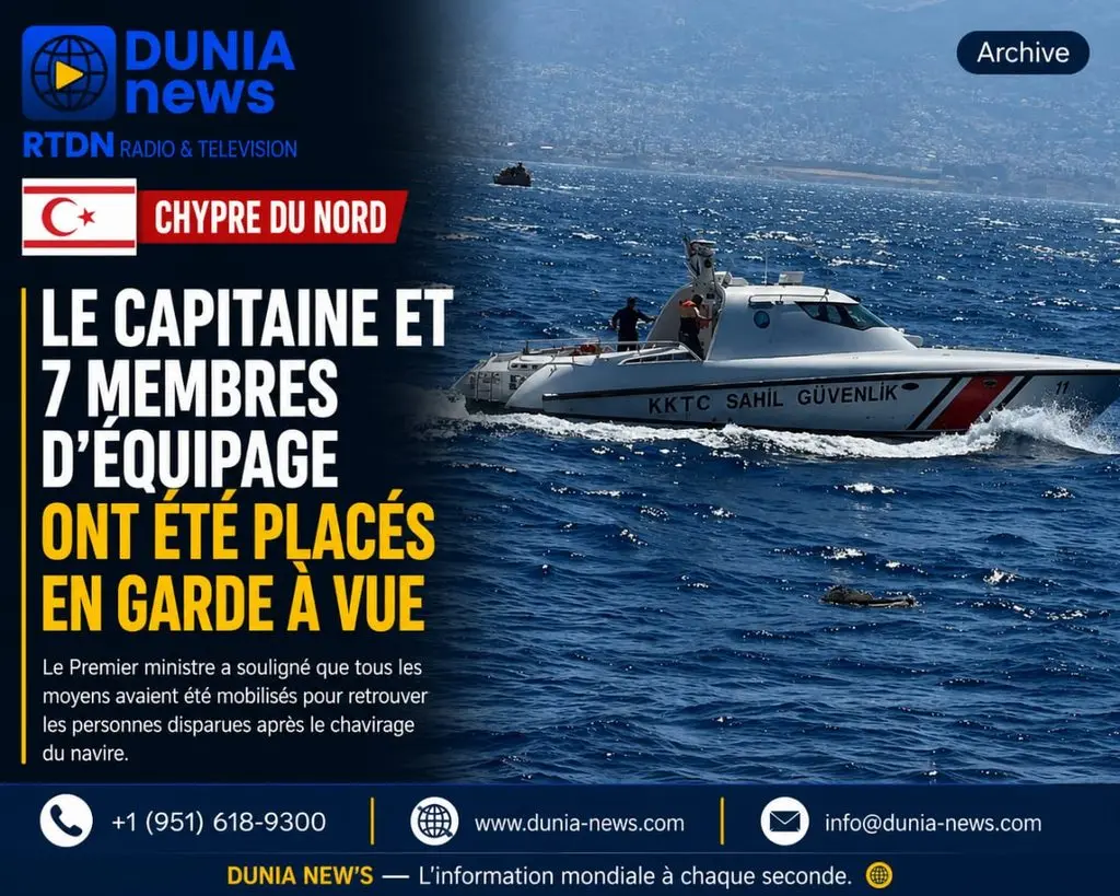 Chypre du nord : Le capitaine et 7 membres d'équipage ont été placés en garde à vue
