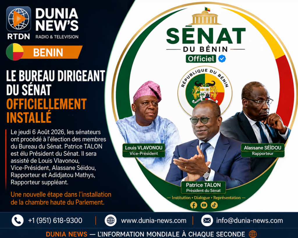 BENIN: Le bureau dirigeant du SENAT officiellement installé.