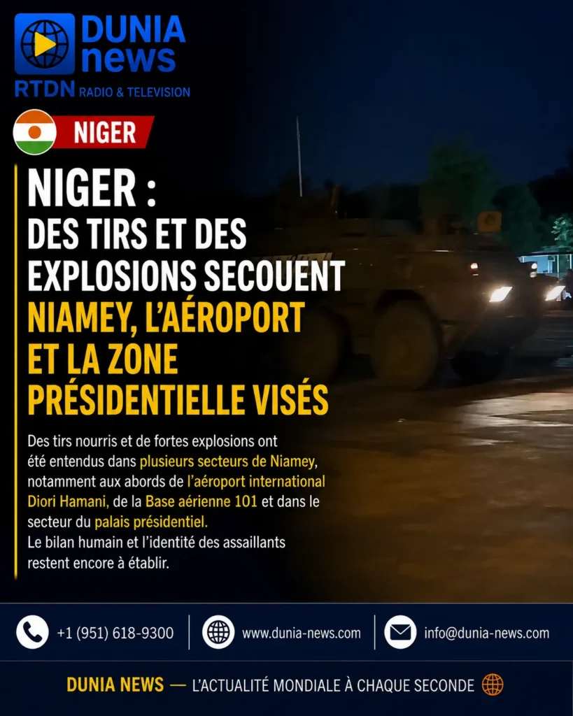 Niger : des tirs et des explosions secouent Niamey, l’aéroport et la zone présidentielle visés