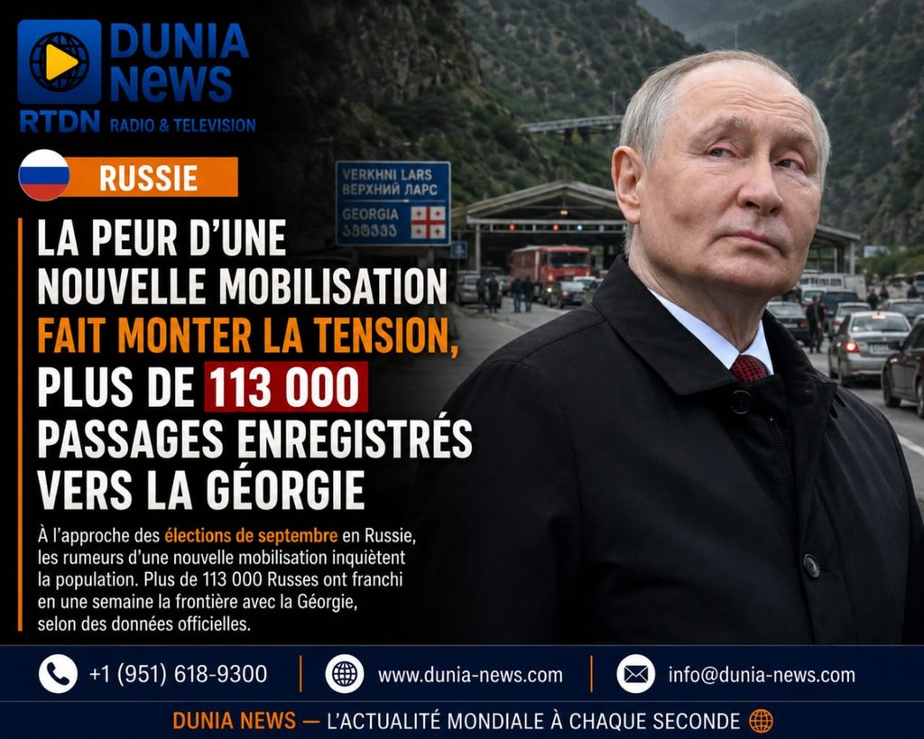 Russie : la peur d’une nouvelle mobilisation fait monter la tension, plus de 113 000 passages enregistrés vers la Géorgie