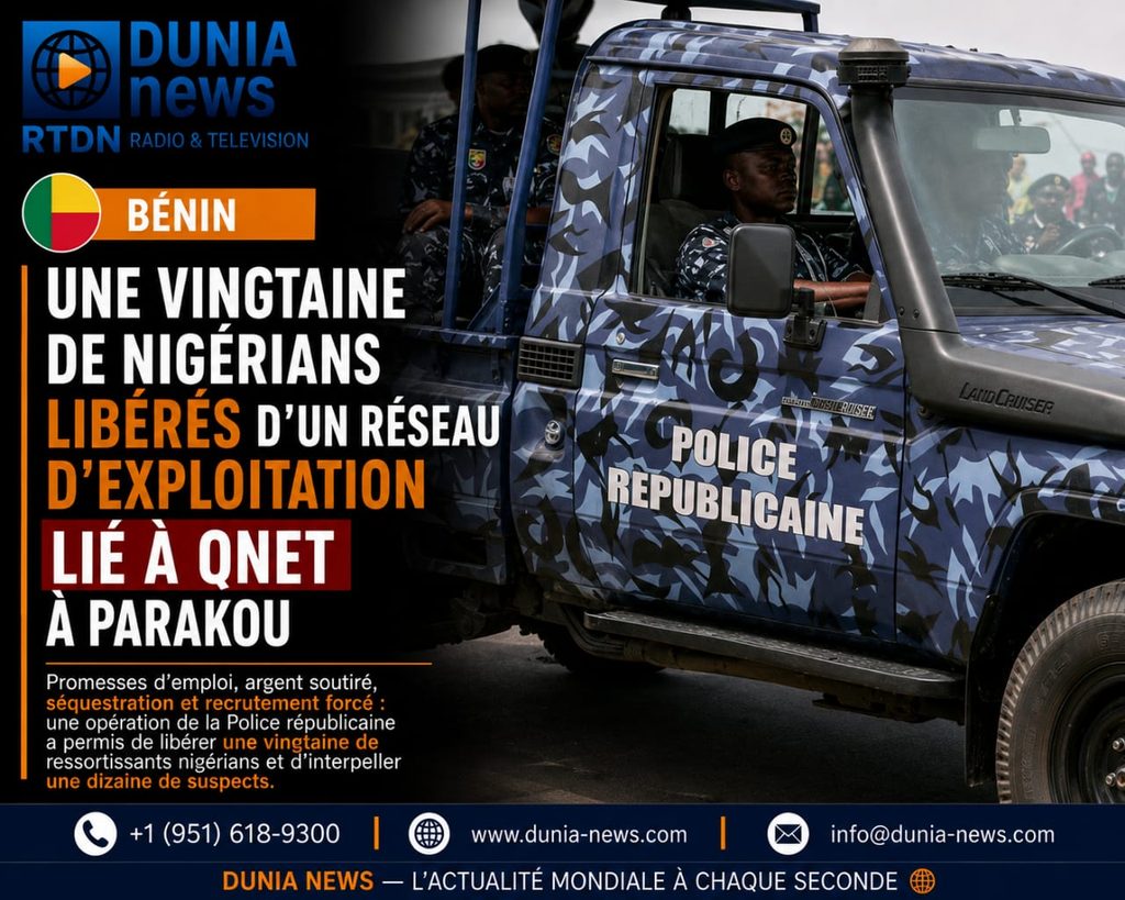 BÉNIN : UNE VINGTAINE DE NIGÉRIANS LIBÉRÉS D’UN RÉSEAU D’EXPLOITATION LIÉ À QNET À PARAKOU