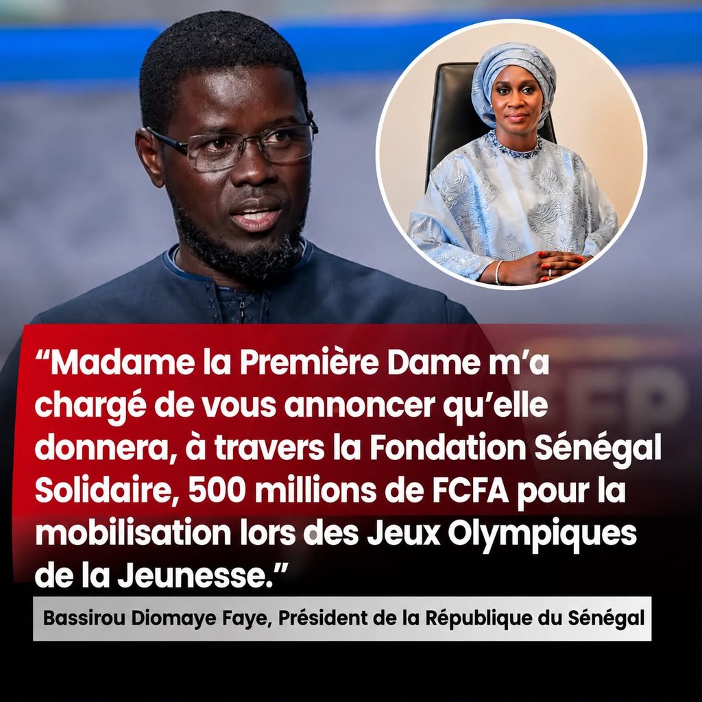 🇸🇳 JOJ DAKAR 2026 : LA FONDATION SÉNÉGAL SOLIDAIRE ANNONCE 500 MILLIONS FCFA POUR MOBILISER LES JEUNES